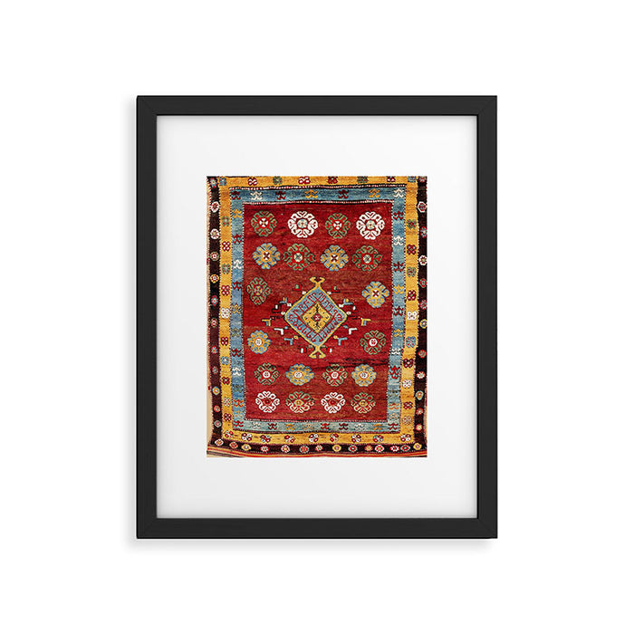 Çal Yatak 19th Century Southwest Anatolian Rug Framed Art Print Gallery Image 1