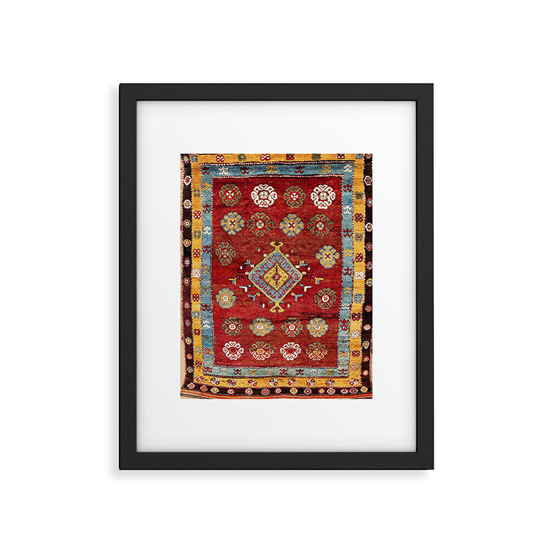 Çal Yatak 19th Century Southwest Anatolian Rug Framed Art Print Gallery Image 5