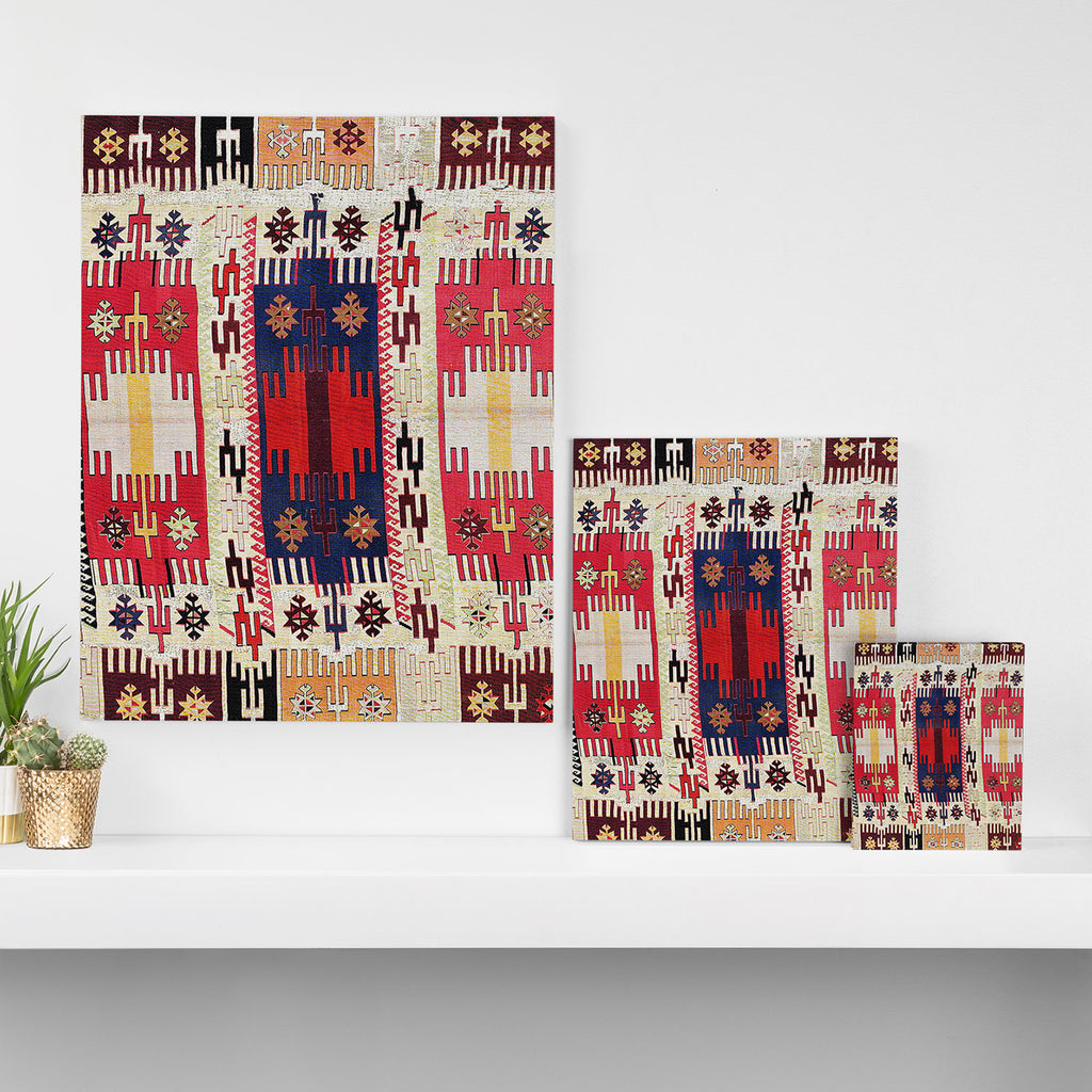 Aleppo North Syrian Silk Kilim Print Canvas Print Gallery Image 3