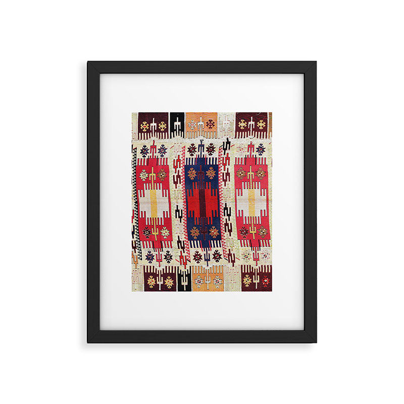 Aleppo North Syrian Silk Kilim Print Framed Art Print Gallery Image 5