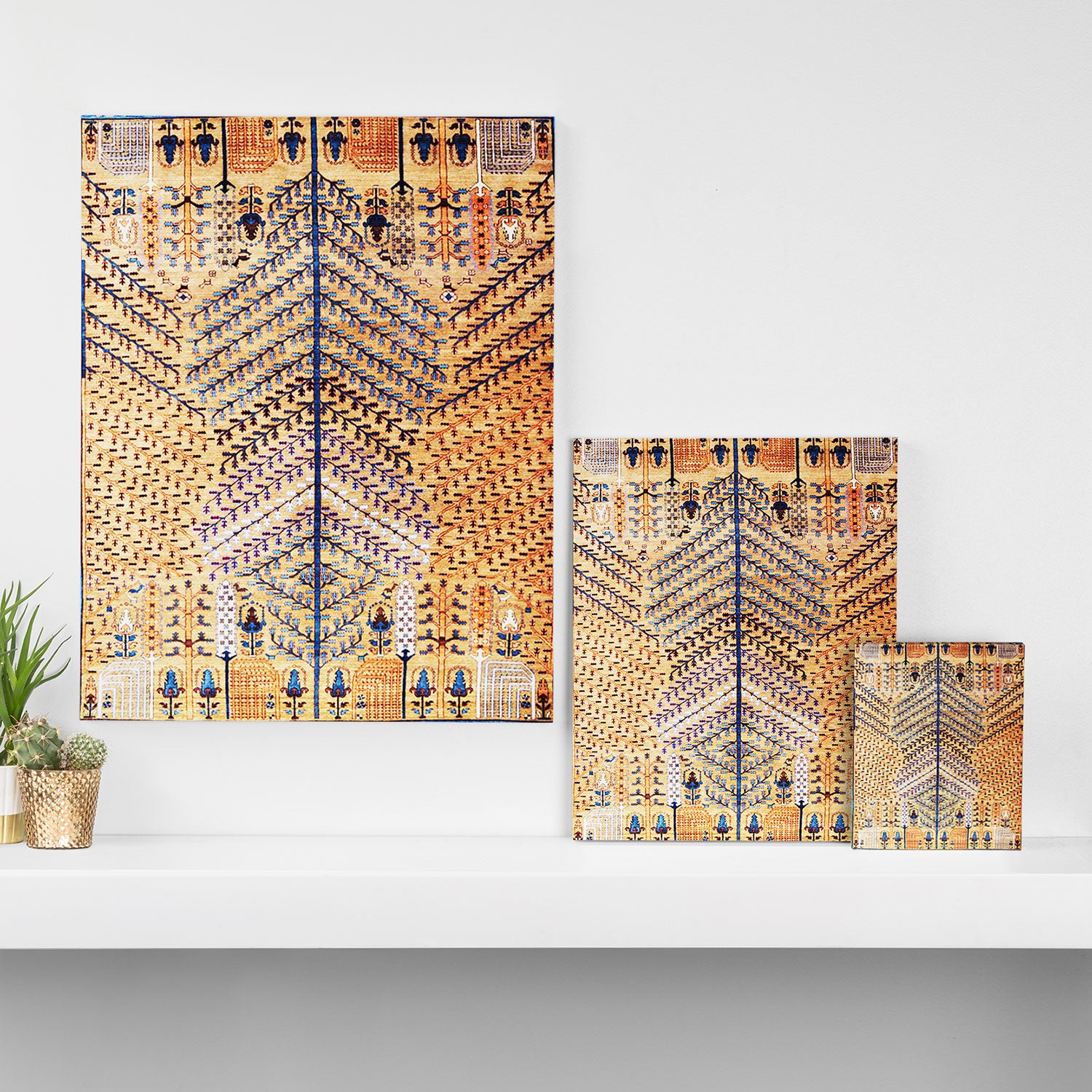 Amritsar Floral Garden Persian Rug Print Canvas Print Gallery Image 3
