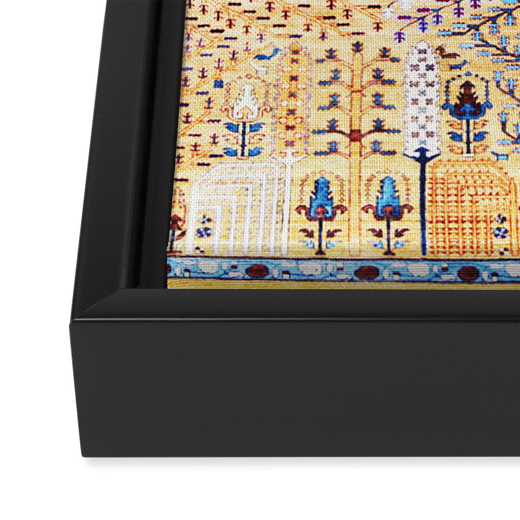 Amritsar Floral Garden Persian Rug Print Framed Canvas Print Gallery Image 3