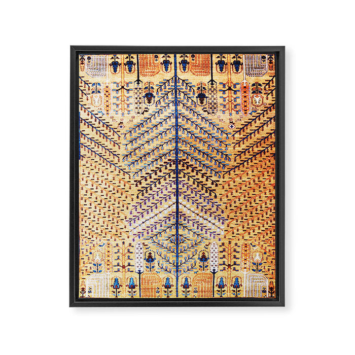 Amritsar Floral Garden Persian Rug Print Framed Canvas Print Gallery Image 1