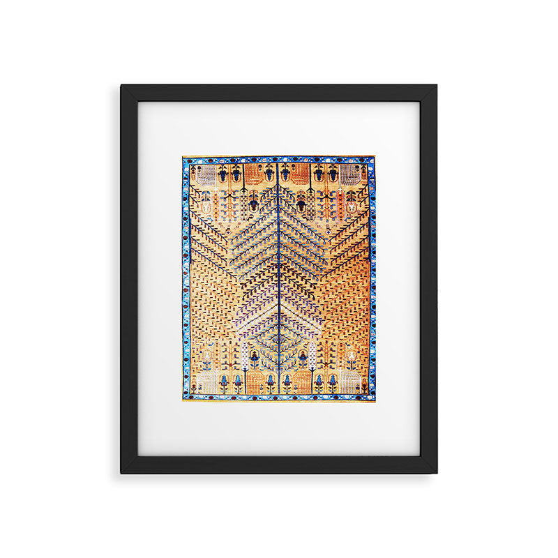 Amritsar Floral Garden Persian Rug Print Framed Art Print Gallery Image 5