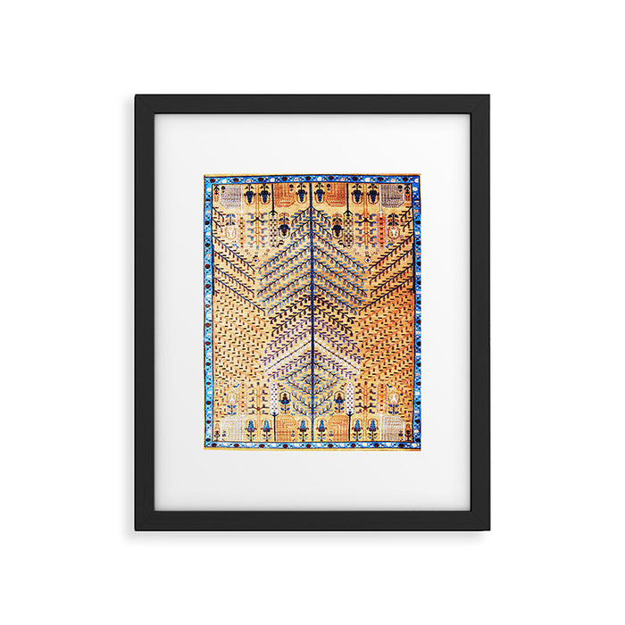 Amritsar Floral Garden Persian Rug Print Framed Art Print Gallery Image 1