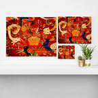 Animal Grotesques Mughal Carpet Fragment 2 Canvas Print Gallery Image 3