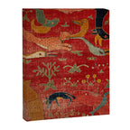Animal Grotesques Mughal Carpet Fragment Digital Painting Canvas Print Gallery Image 6