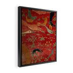 Animal Grotesques Mughal Carpet Fragment Digital Painting Framed Canvas Print Gallery Image 2