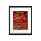 Animal Grotesques Mughal Carpet Fragment Digital Painting Framed Art Print Gallery Image 4
