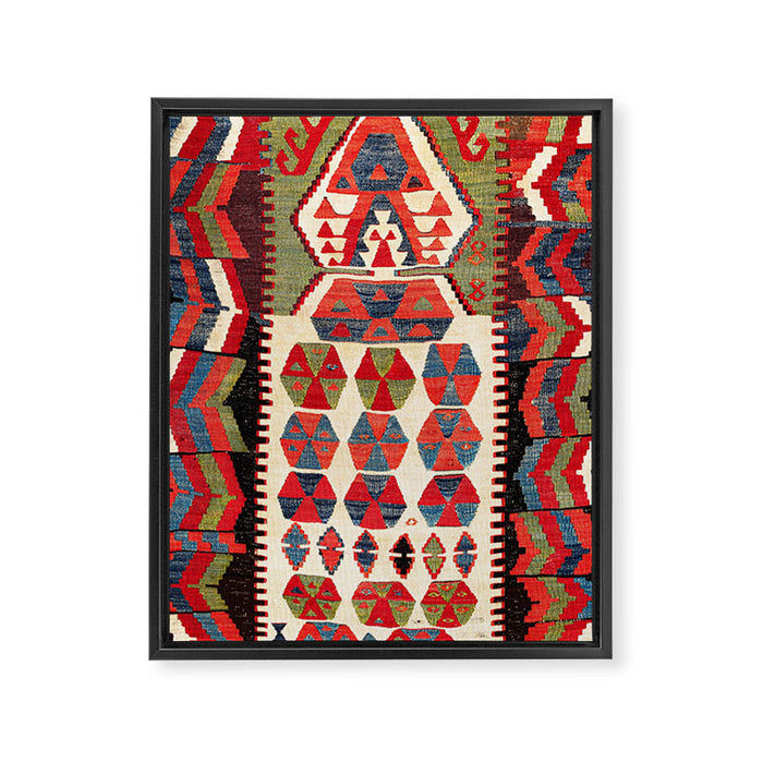 Ankara Central Anatolian Niche Kilim Print Framed Canvas Print Gallery Image 1