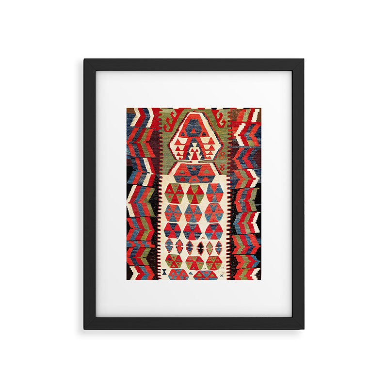 Ankara Central Anatolian Niche Kilim Print Framed Art Print Gallery Image 4