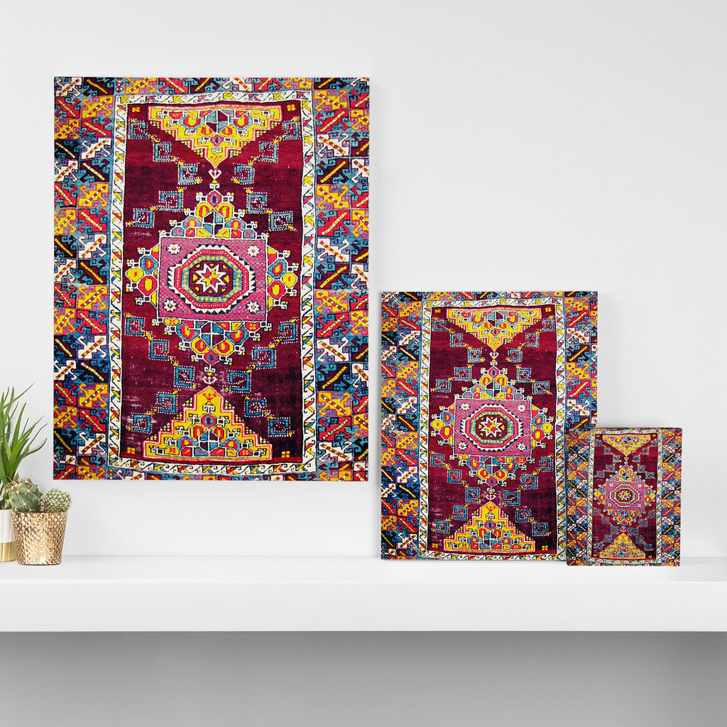 Antique Anatolian Bergama Rug Print  Canvas Print Gallery Image 3