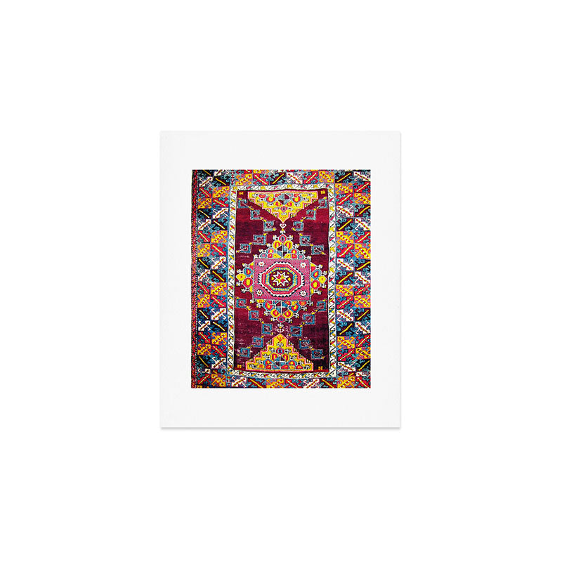Antique Anatolian Bergama Rug Print  Art Print Gallery Image 1