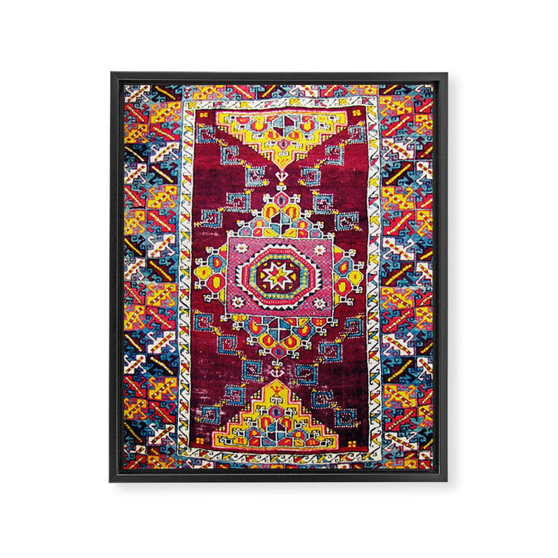 Antique Anatolian Bergama Rug Print  Framed Canvas Print Gallery Image 3