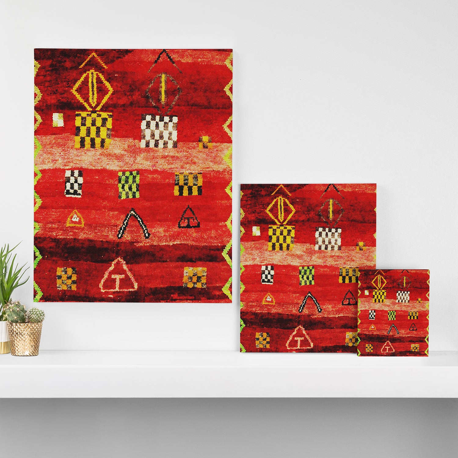 Antique Berber Moroccan Rug Print Canvas Print Gallery Image 3