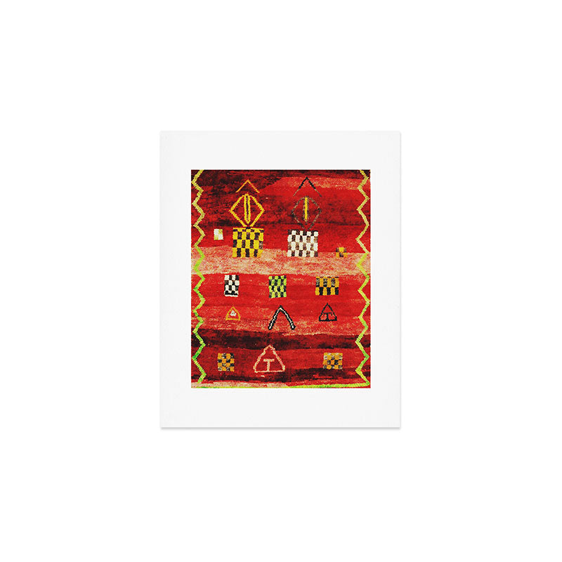 Antique Berber Moroccan Rug Print Art Print Gallery Image 1