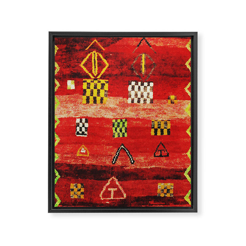 Antique Berber Moroccan Rug Print Framed Canvas Print Gallery Image 3