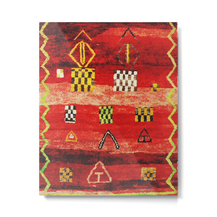 Antique Berber Moroccan Rug Print Metal Print Gallery Image 1