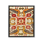 Antique Bird Motif Tabriz Persian Rug Print Framed Canvas Print Gallery Image 3