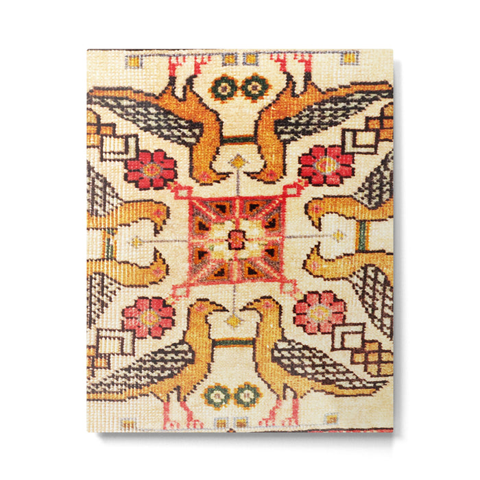 Antique Bird Motif Tabriz Persian Rug Print Metal Print Gallery Image 1