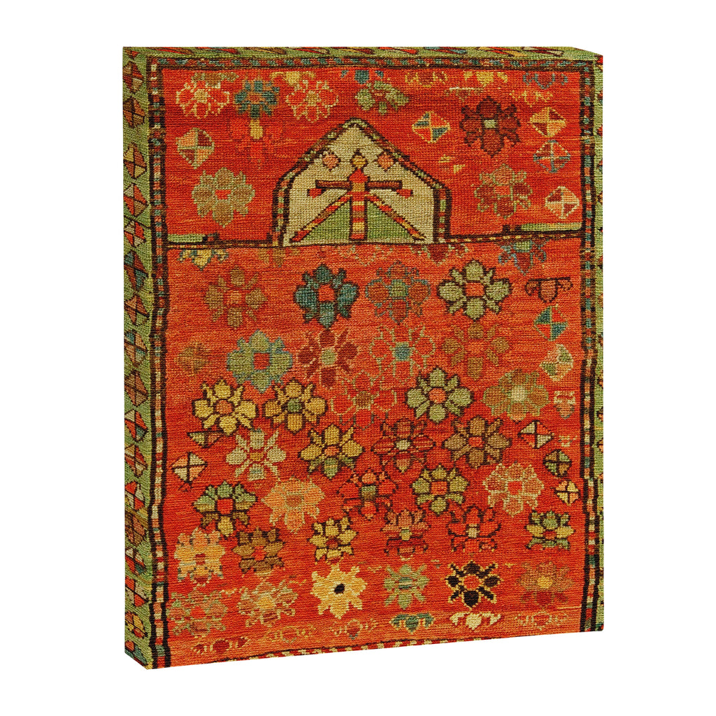 Antique Caucasian Floral Rug Print Canvas Print Gallery Image 3