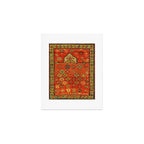 Antique Caucasian Floral Rug Print Art Print Gallery Image 1
