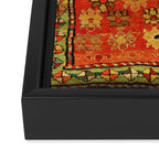 Antique Caucasian Floral Rug Print Framed Canvas Print Gallery Image 3