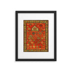 Antique Caucasian Floral Rug Print Framed Art Print Gallery Image 5