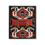 Antique Caucasian Rug With Abstract Animals Print Framed Canvas Print Gallery Image 3