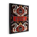 Antique Caucasian Rug With Abstract Animals Print Framed Canvas Print Gallery Image 2