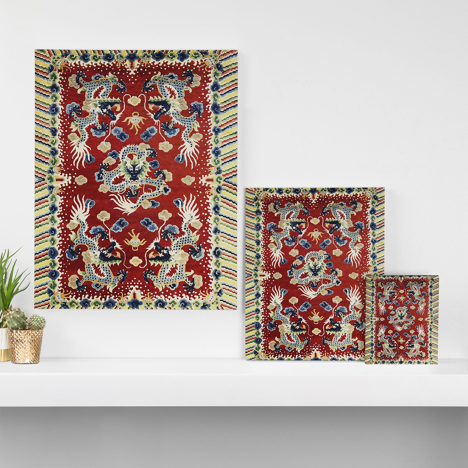 Antique Chinese Dragon Rug Print Canvas Print Gallery Image 3