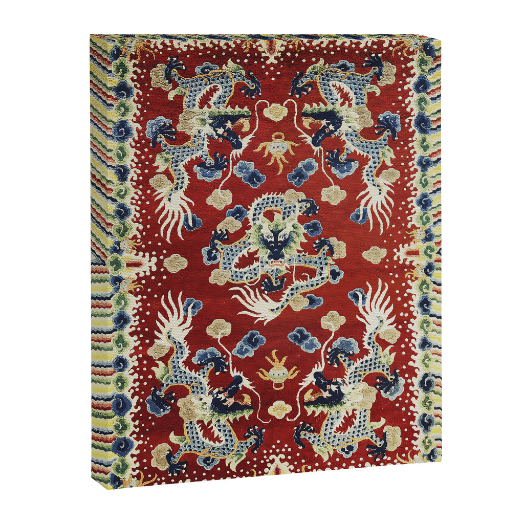 Antique Chinese Dragon Rug Print Canvas Print Gallery Image 3