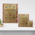 Antique Copper Green Abrashed Persian Rug Print Canvas Print Gallery Image 3