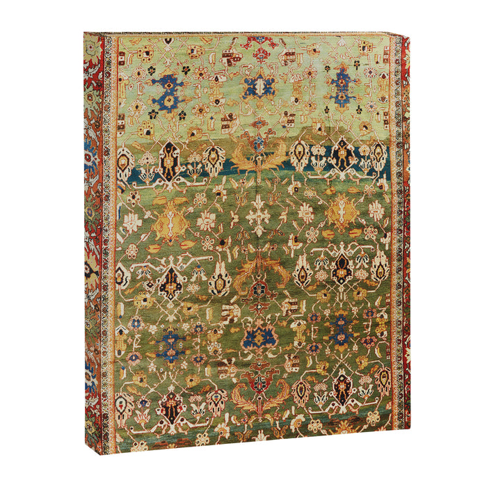 Antique Copper Green Abrashed Persian Rug Print Canvas Print Gallery Image 1