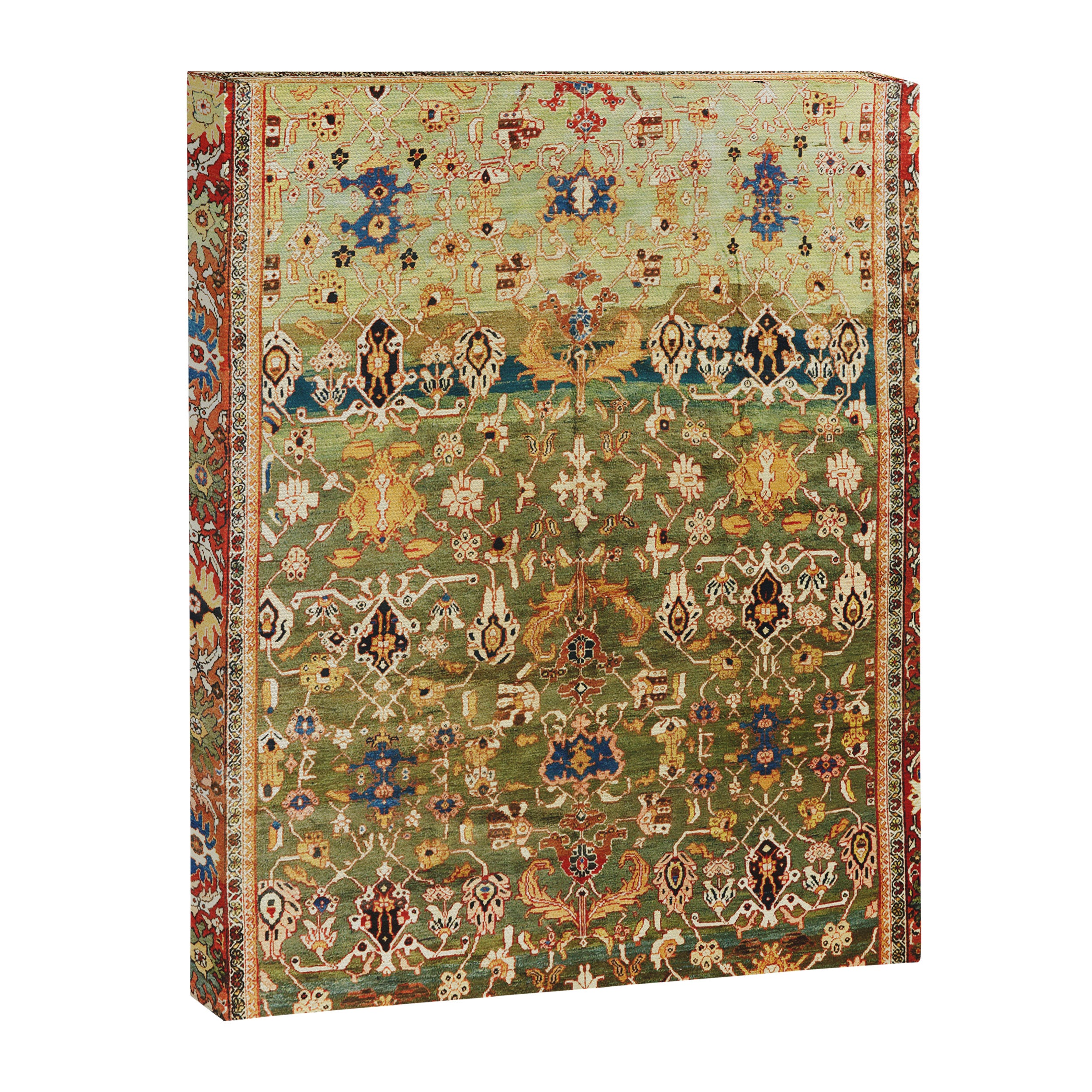 Antique Copper Green Abrashed Persian Rug Print Canvas Print Gallery Image 3