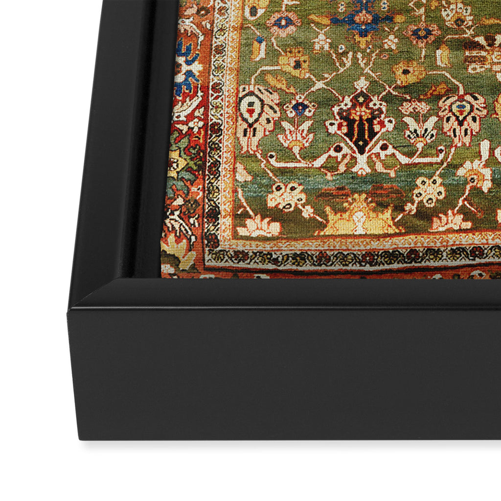 Antique Copper Green Abrashed Persian Rug Print Framed Canvas Print Gallery Image 3