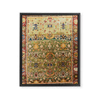 Antique Copper Green Abrashed Persian Rug Print Framed Canvas Print Gallery Image 3
