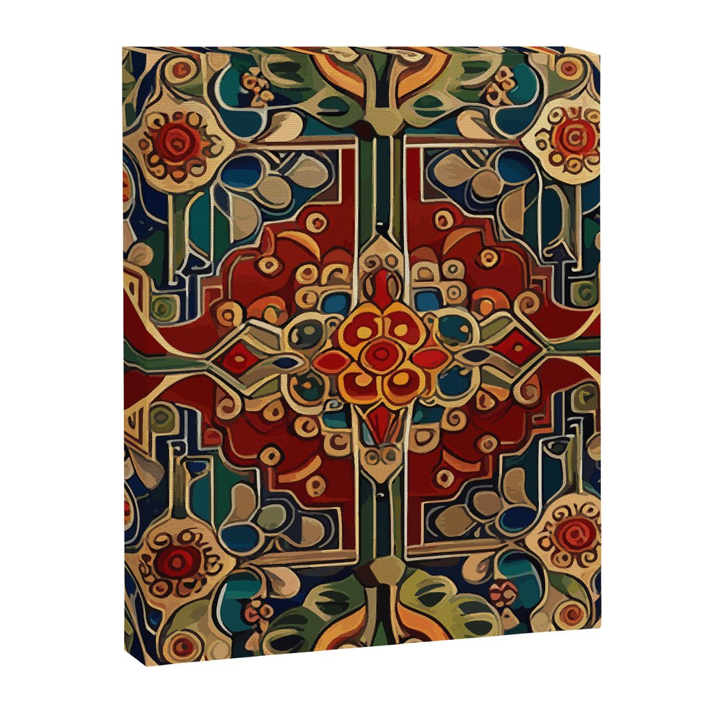 Antique Cute Abstract Flowers Vintage Persian Rug Seamless Pattern  Canvas Print Gallery Image 3