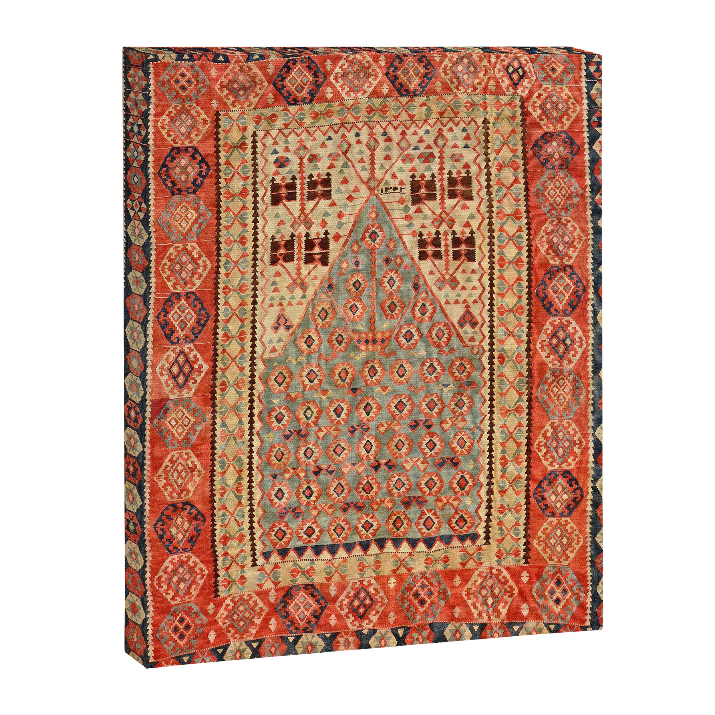 Antique Erzurum Turkish Kilim Rug Print Canvas Print Gallery Image 3