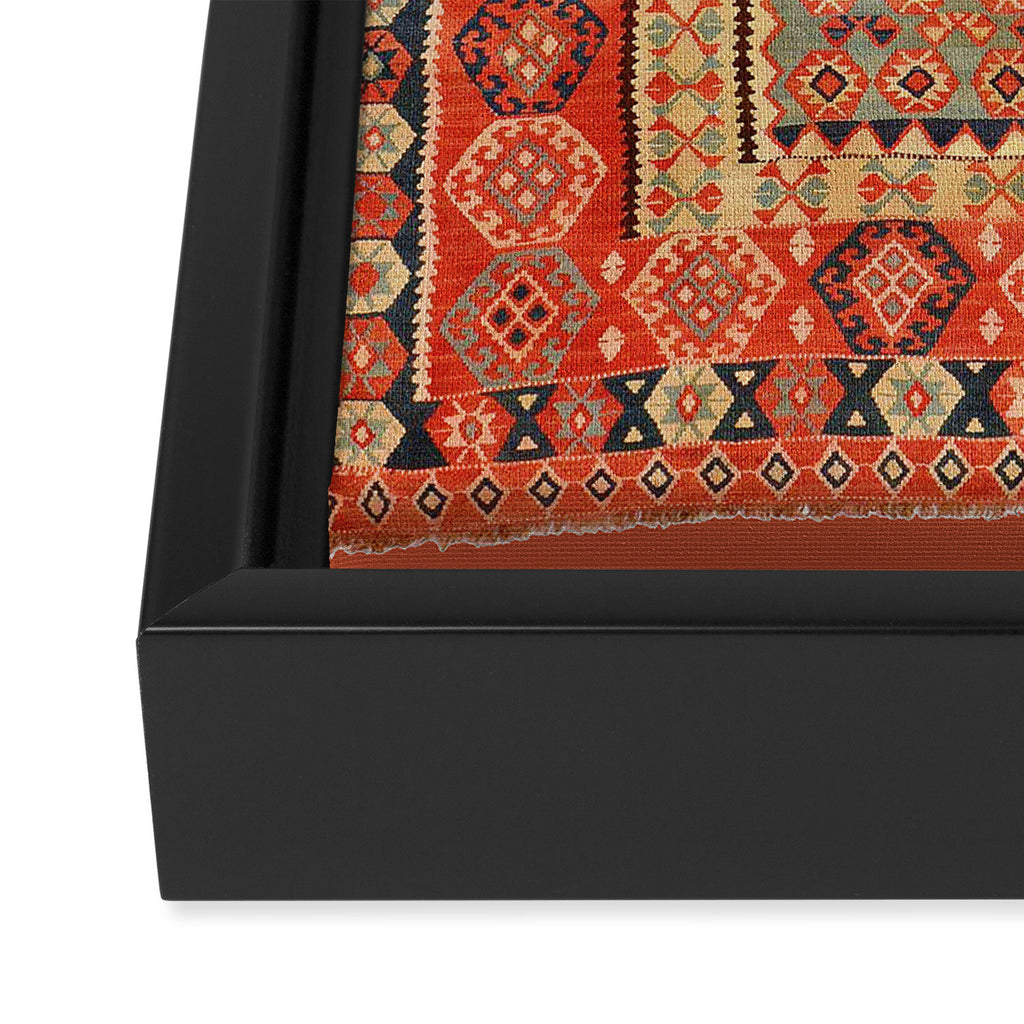 Antique Erzurum Turkish Kilim Rug Print Framed Canvas Print Gallery Image 3