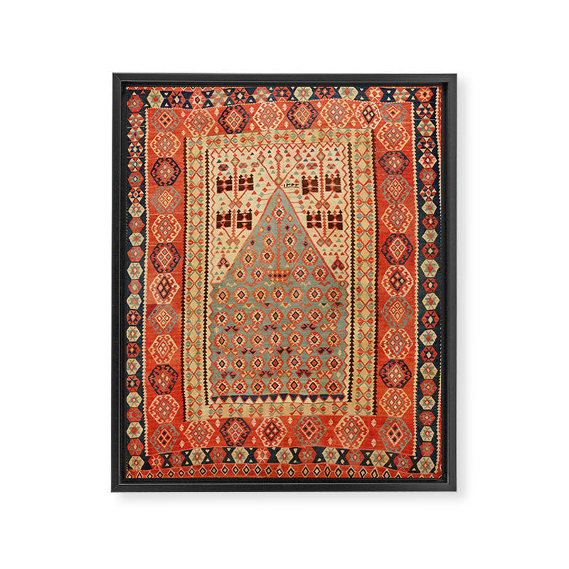 Antique Erzurum Turkish Kilim Rug Print Framed Canvas Print Gallery Image 3