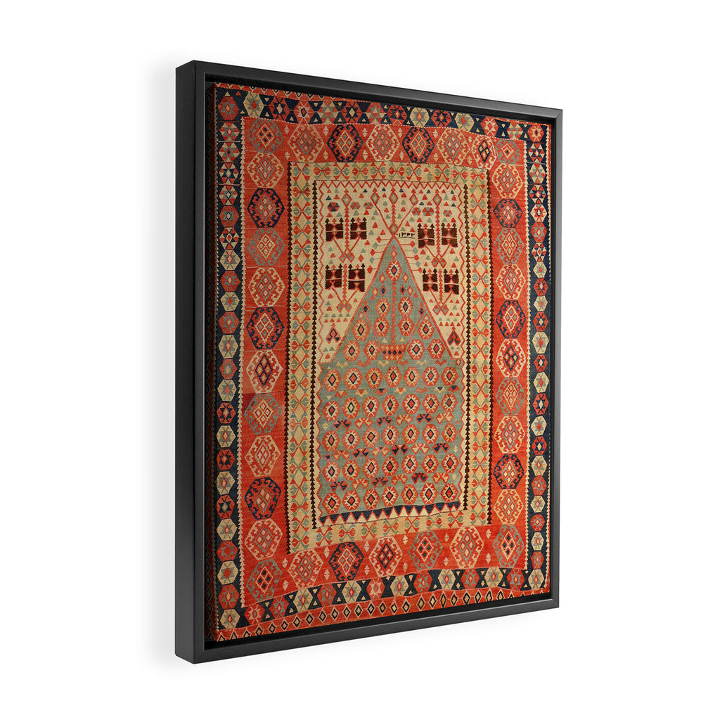 Antique Erzurum Turkish Kilim Rug Print Framed Canvas Print Gallery Image 2