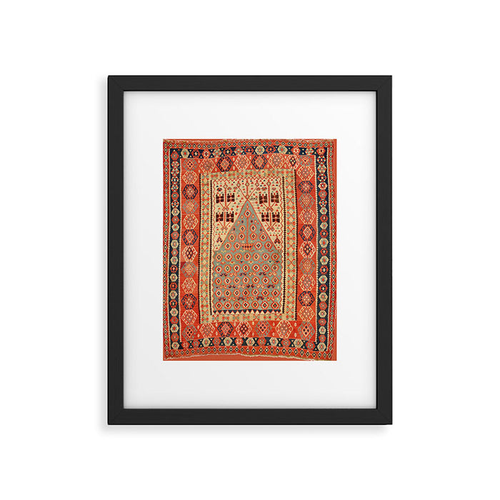 Antique Erzurum Turkish Kilim Rug Print Framed Art Print Gallery Image 1