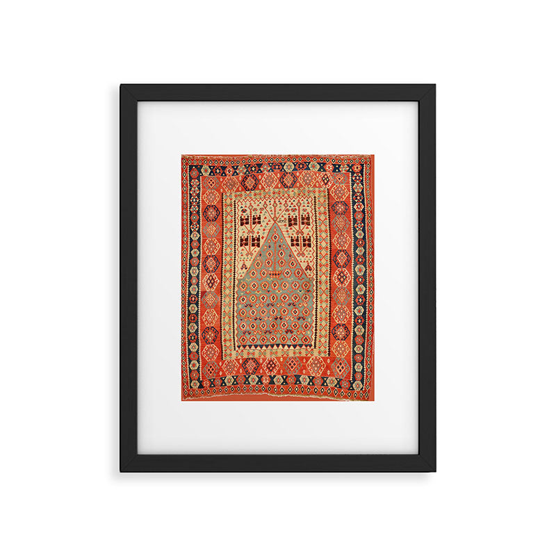Antique Erzurum Turkish Kilim Rug Print Framed Art Print Gallery Image 4