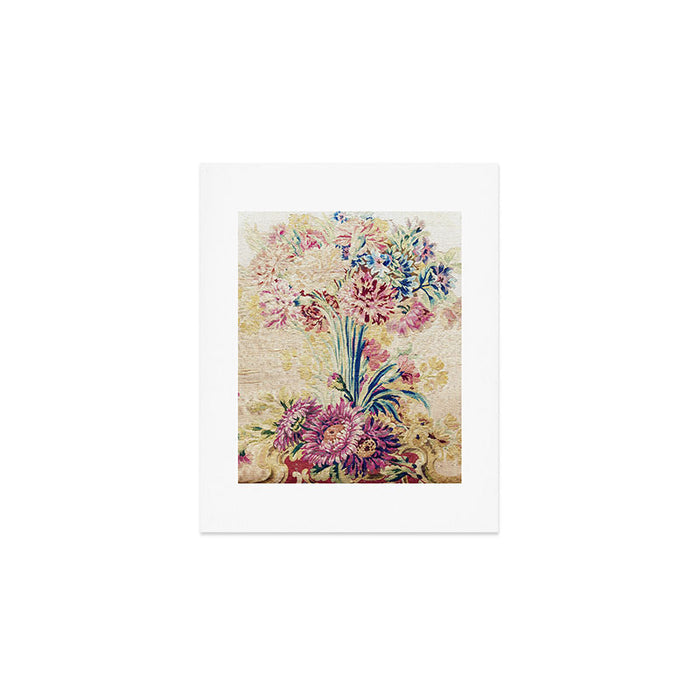 Antique French Gobelins Floral Textile Print Art Print Gallery Image 1
