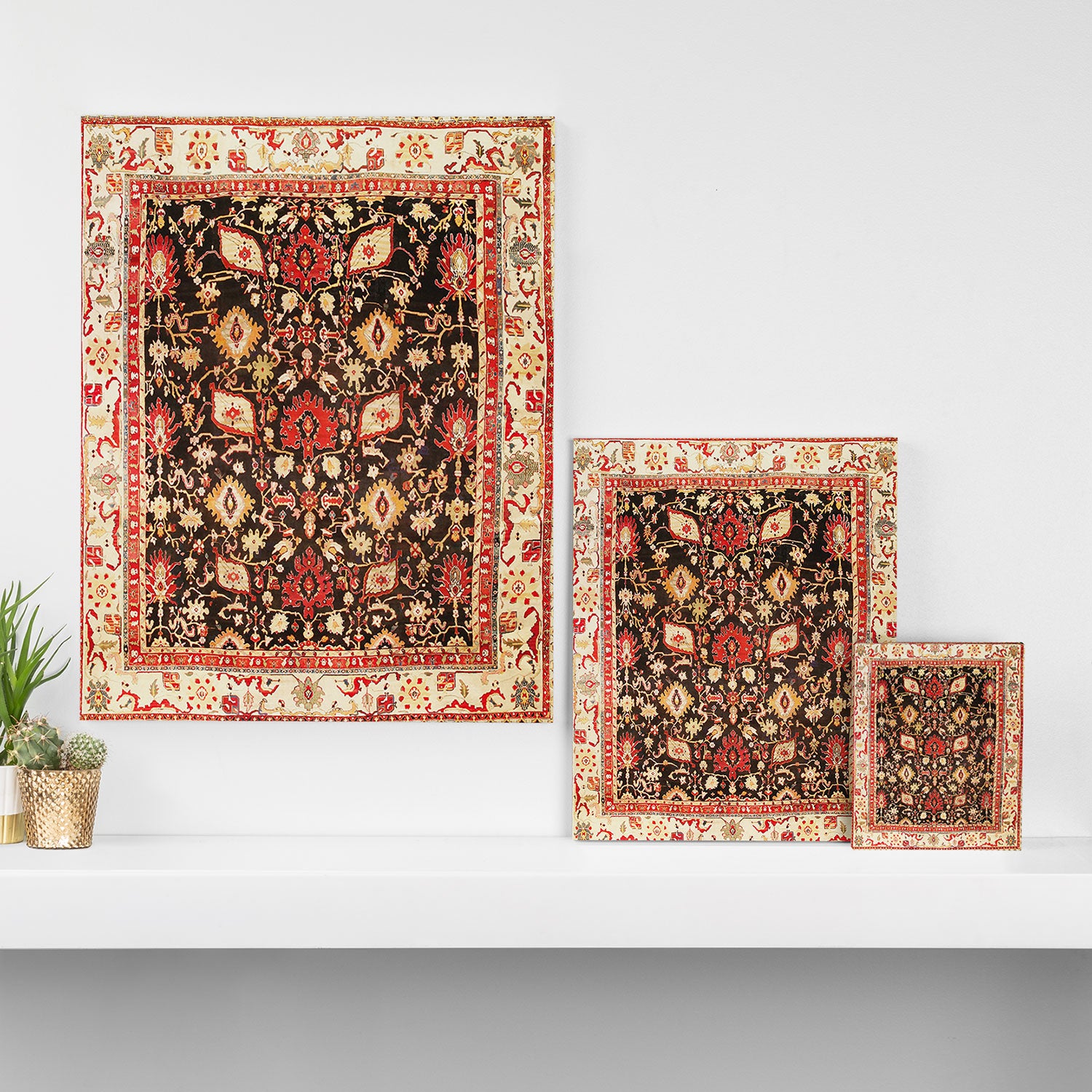 Antique Indian Agra Rug Print Canvas Print Gallery Image 3