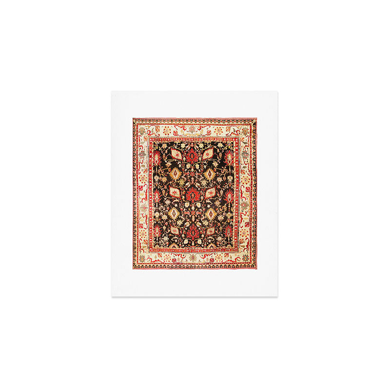 Antique Indian Agra Rug Print Art Print Gallery Image 1
