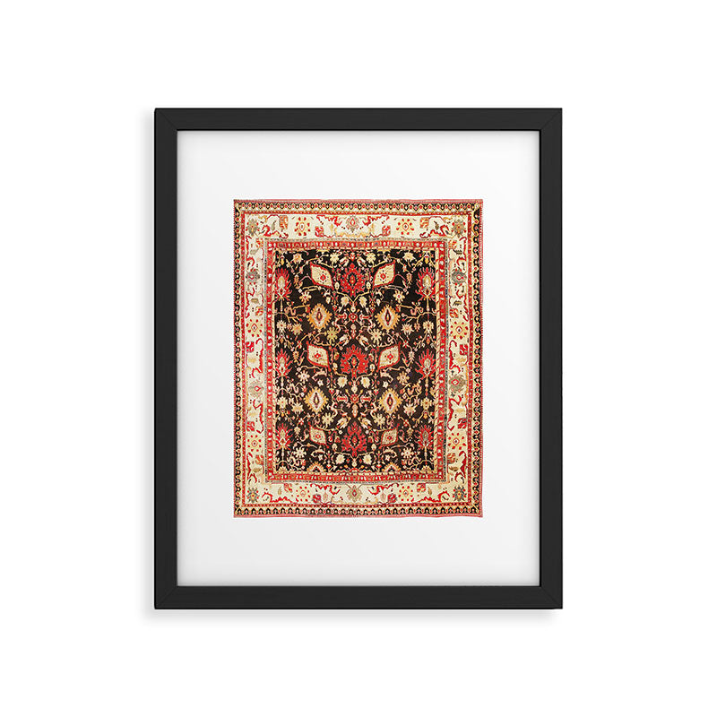 Antique Indian Agra Rug Print Framed Art Print Gallery Image 4