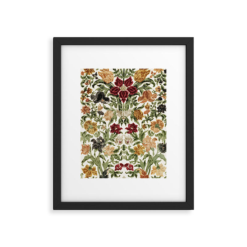 Antique Italian Floral Textile Print Framed Art Print Gallery Image 4