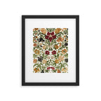 Antique Italian Floral Textile Print Framed Art Print Gallery Image 5